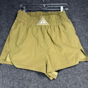 Free People Movement Women's Running Shorts Elastic Waist Khaki Green